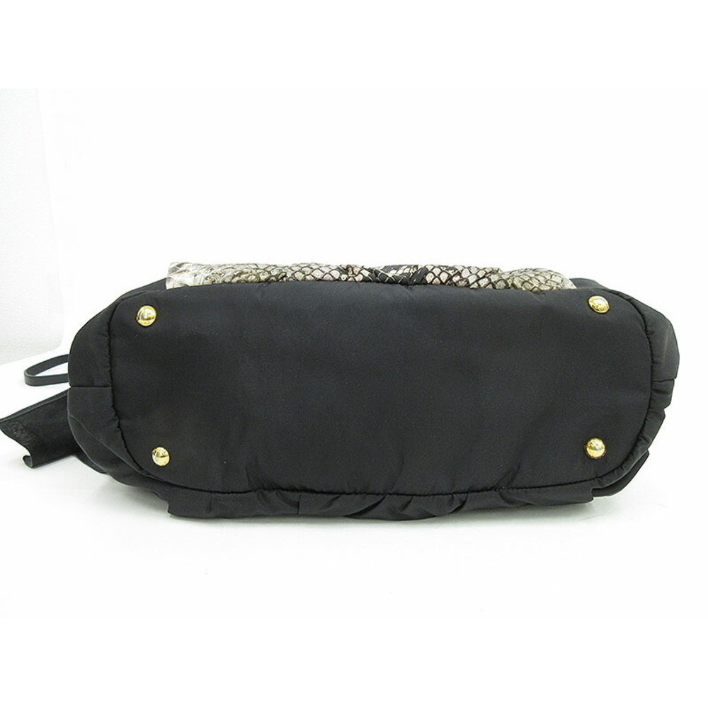 Prada Python Print Shoulder Bag Nylon Black - image 6